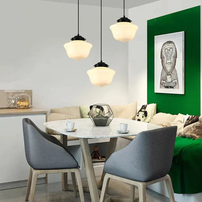 Lunara | Geometrisk mjölkglas pendellampa i vitt