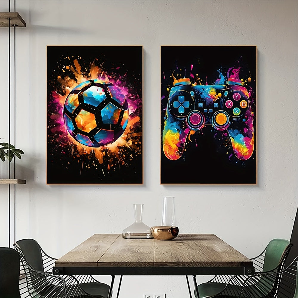 Väggkonst Set Abstrakt Spel Fotboll Tryck