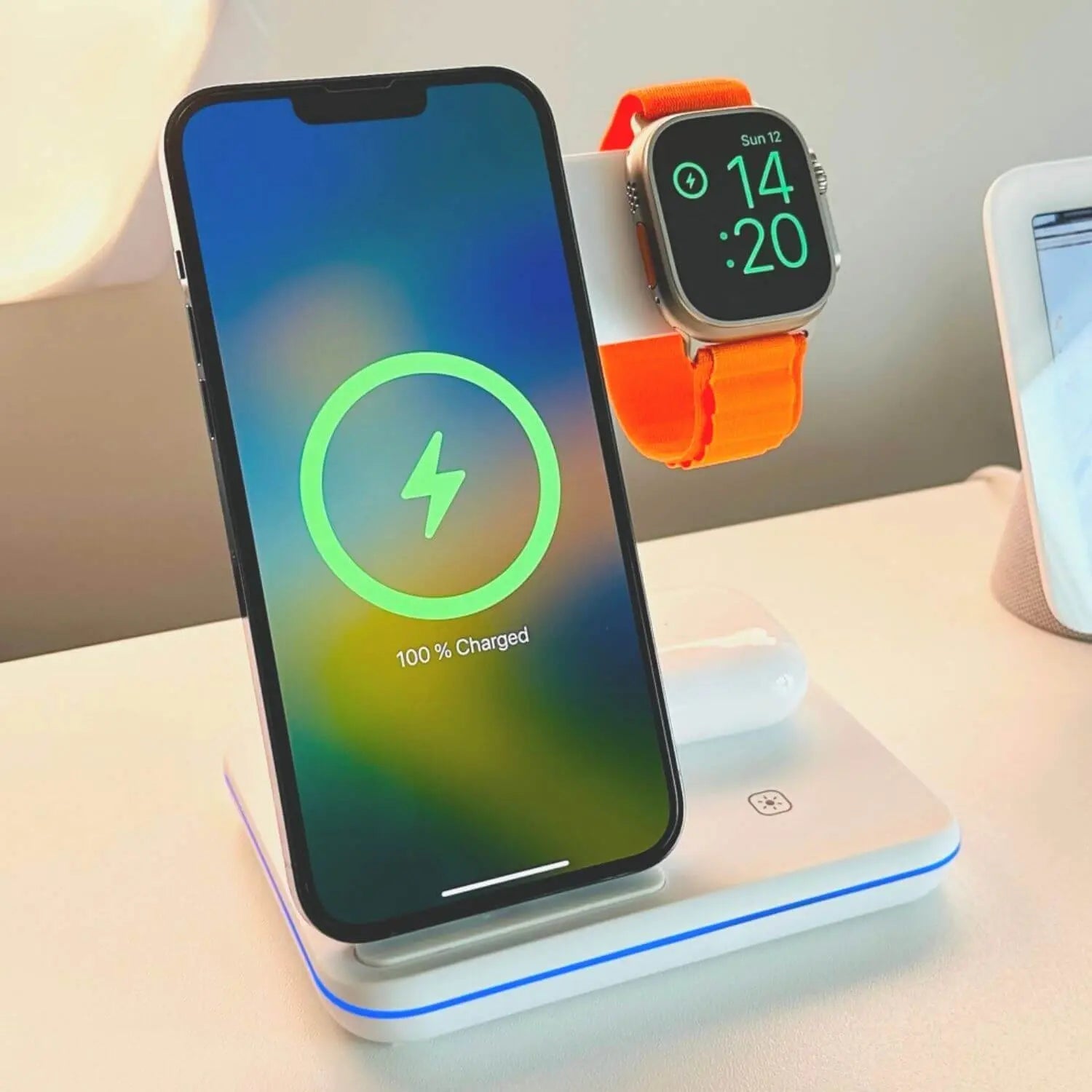 Trådlös laddningsdocka för iPhone och Apple Watch