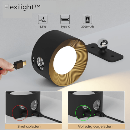 FlexiBeam - Trådlös uppladdningsbar 360° vägglampa