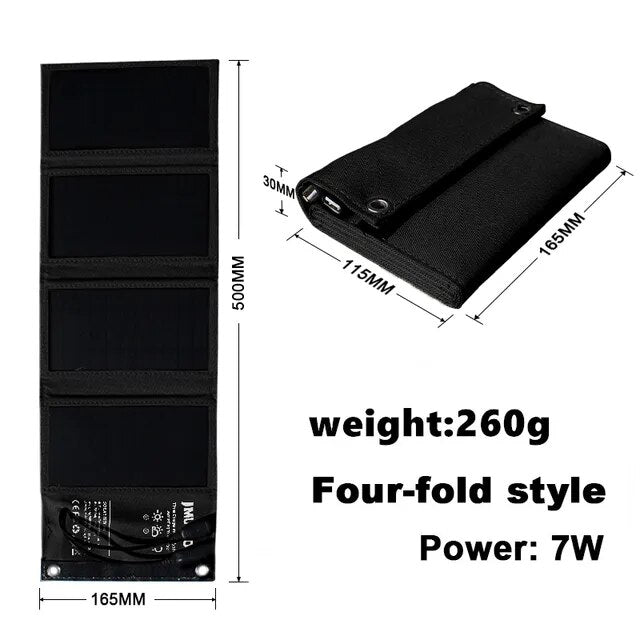 Carvallo Solarpanel Solvion FoldCharge | 10.000 mAh Powerbank | 2× USB | 10 W effekt | Utomhus & Resor | Vattentålig