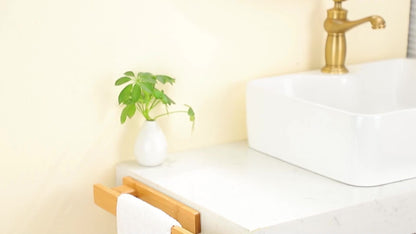 Modern trä handdukshållare – Elegant väggmonterad utan verktyg