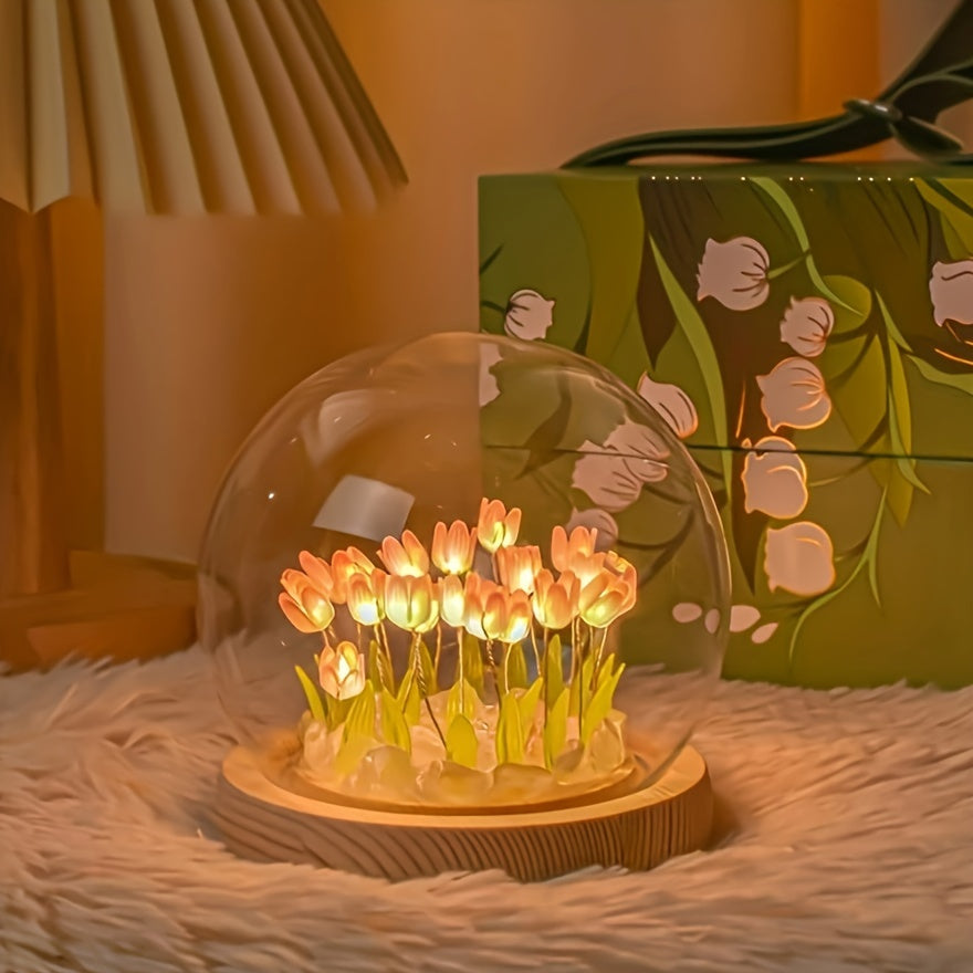 TulipGlow - Kreativ Tulpan Nattlampa DIY Bordslampa för Rumsdekoration
