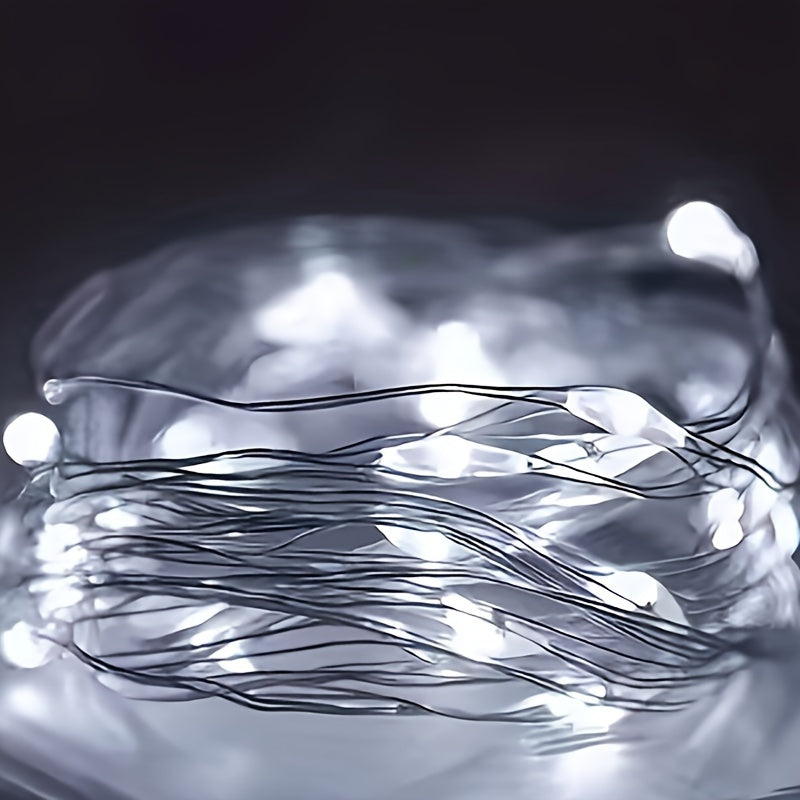 Batteridrivna koppartrådsslingor med ljus