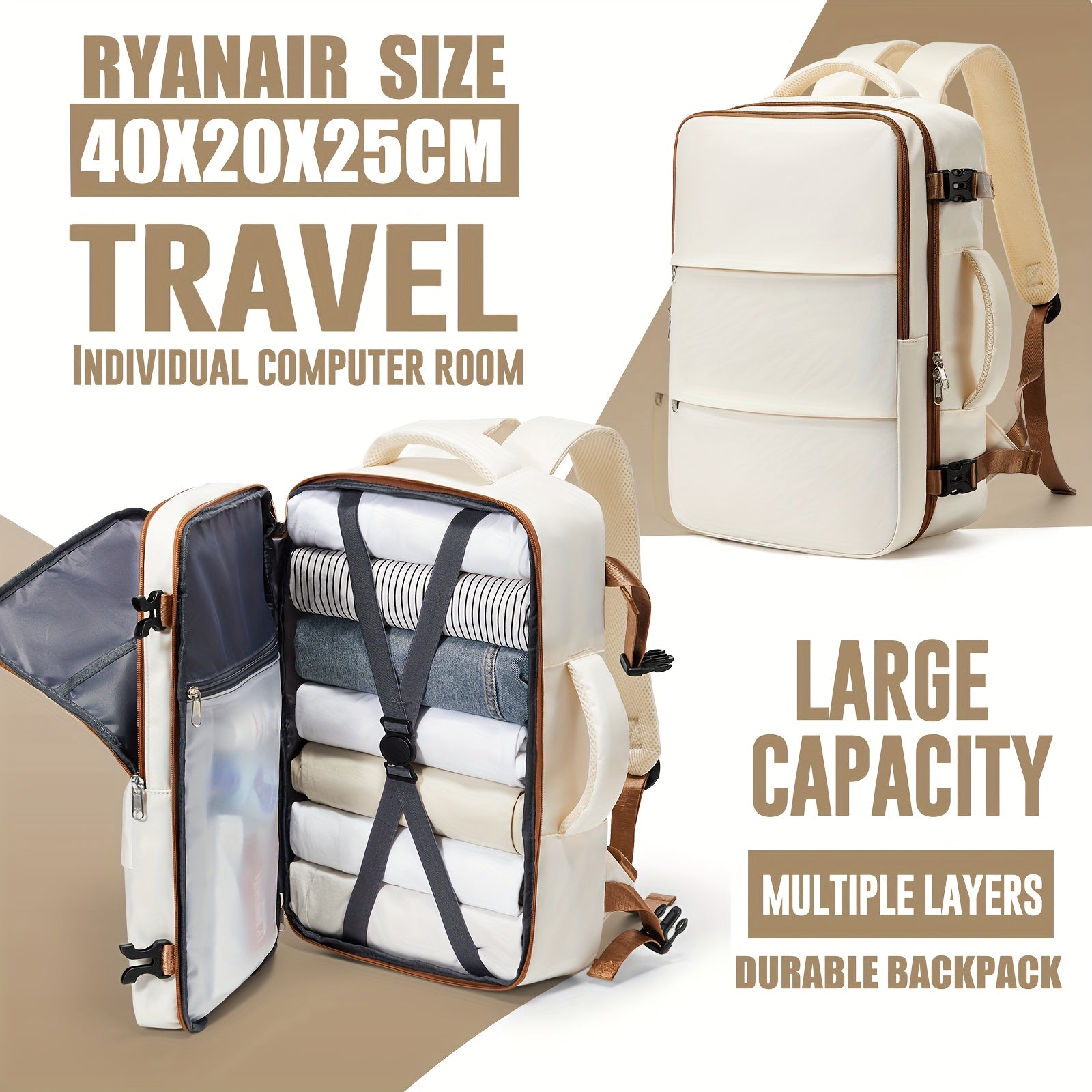 Ryanair Kabin Reser Ryggsäck Lätt Under Säte Passar