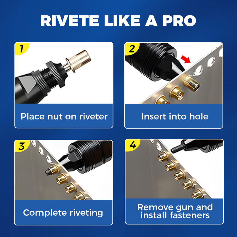 Carvallo - Platt huvud gängad mutter nitar mutter uppsättning