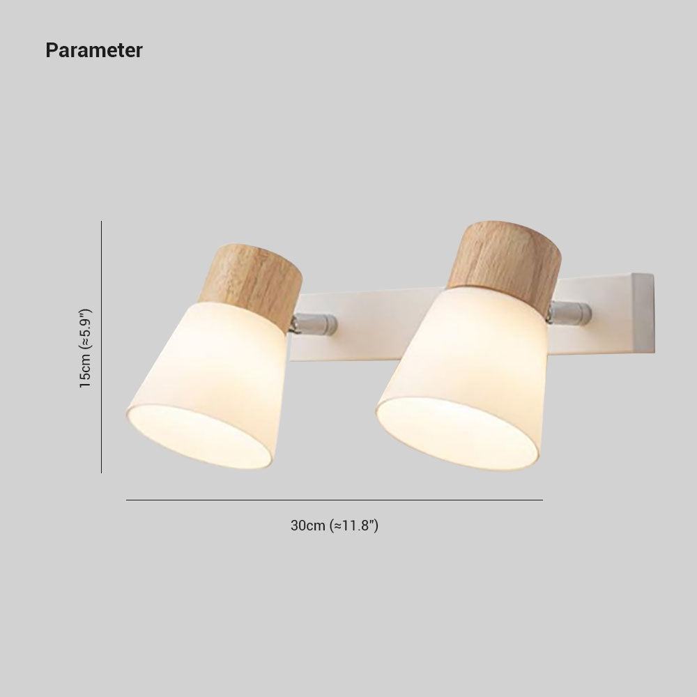 Ozawa Nordic LED Vägglampa Trä/Glas Vardagsrum/Matsal Vit