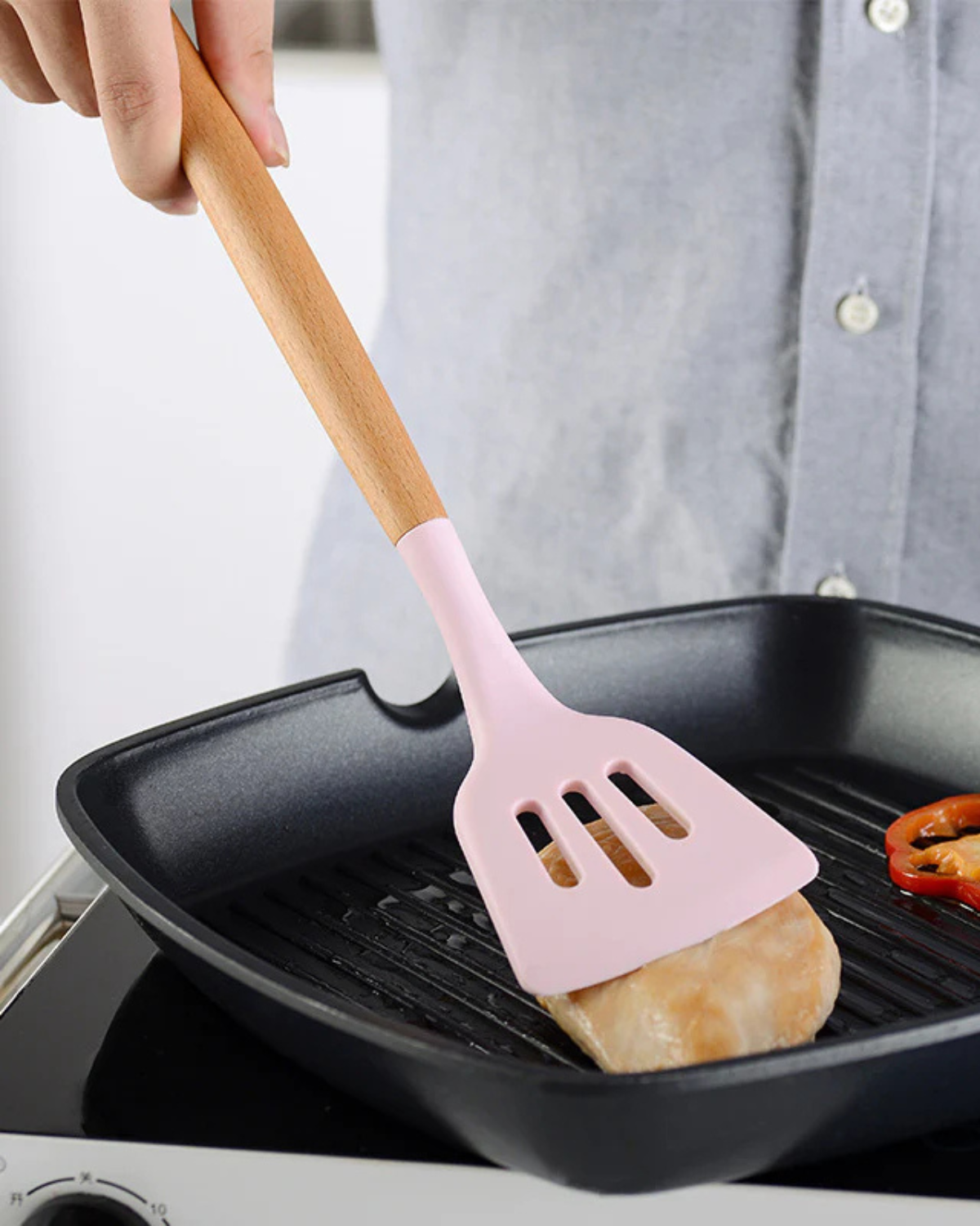 Carvallo – Miljövänligt Silikon Kökset med Bambu Handtag (12-delar)