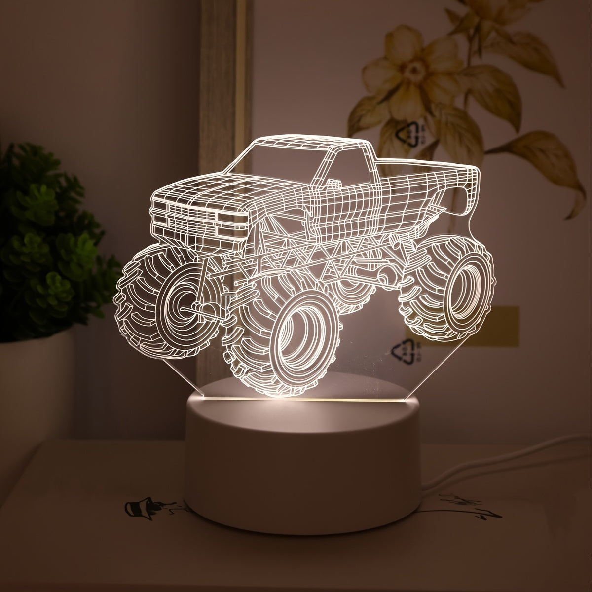 TruckLicht - Modern 3D Monster Truck LED Nattlampa