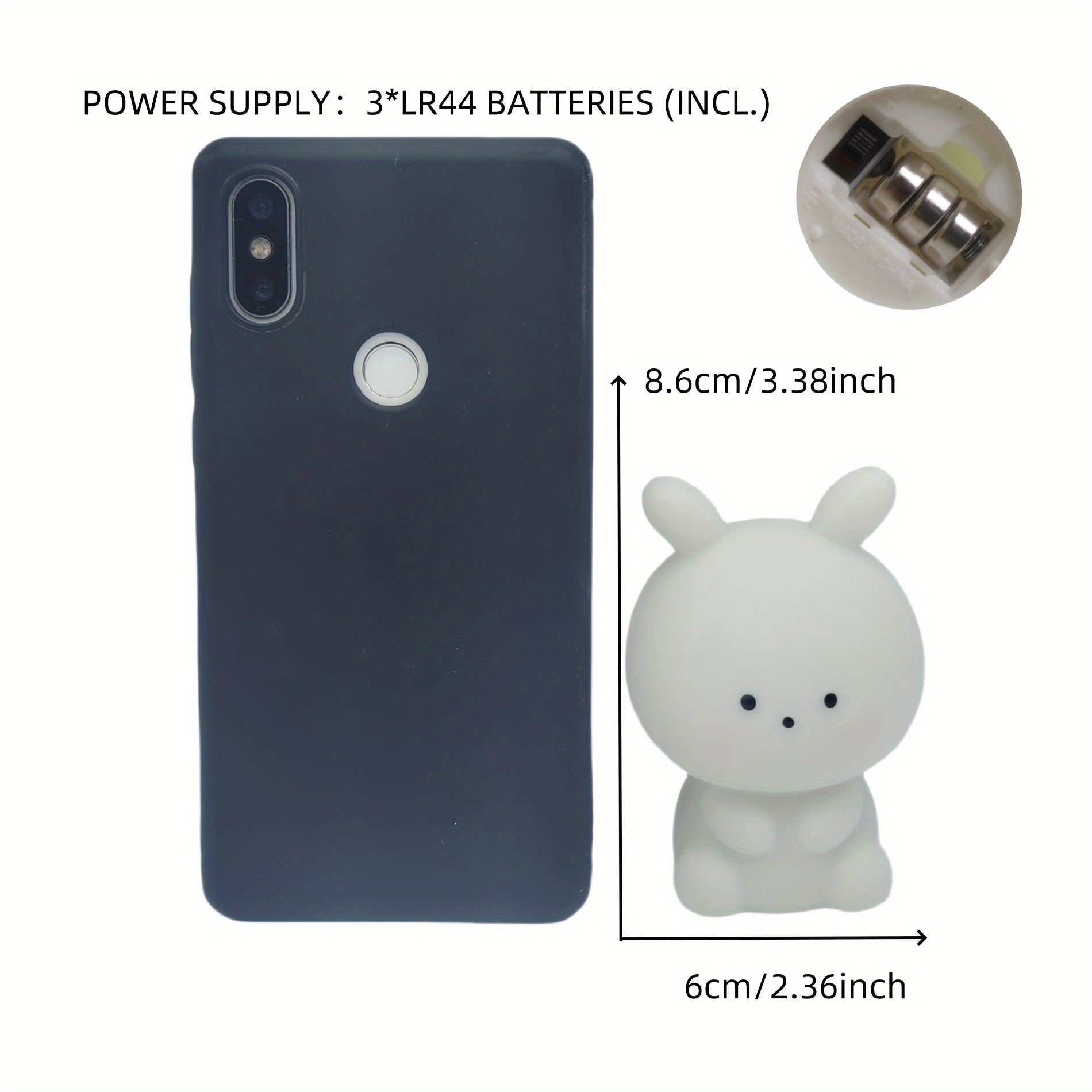 BunnyBright - Grotekop Kanin LED Bordslampa med Batteridrivning och Anime Design