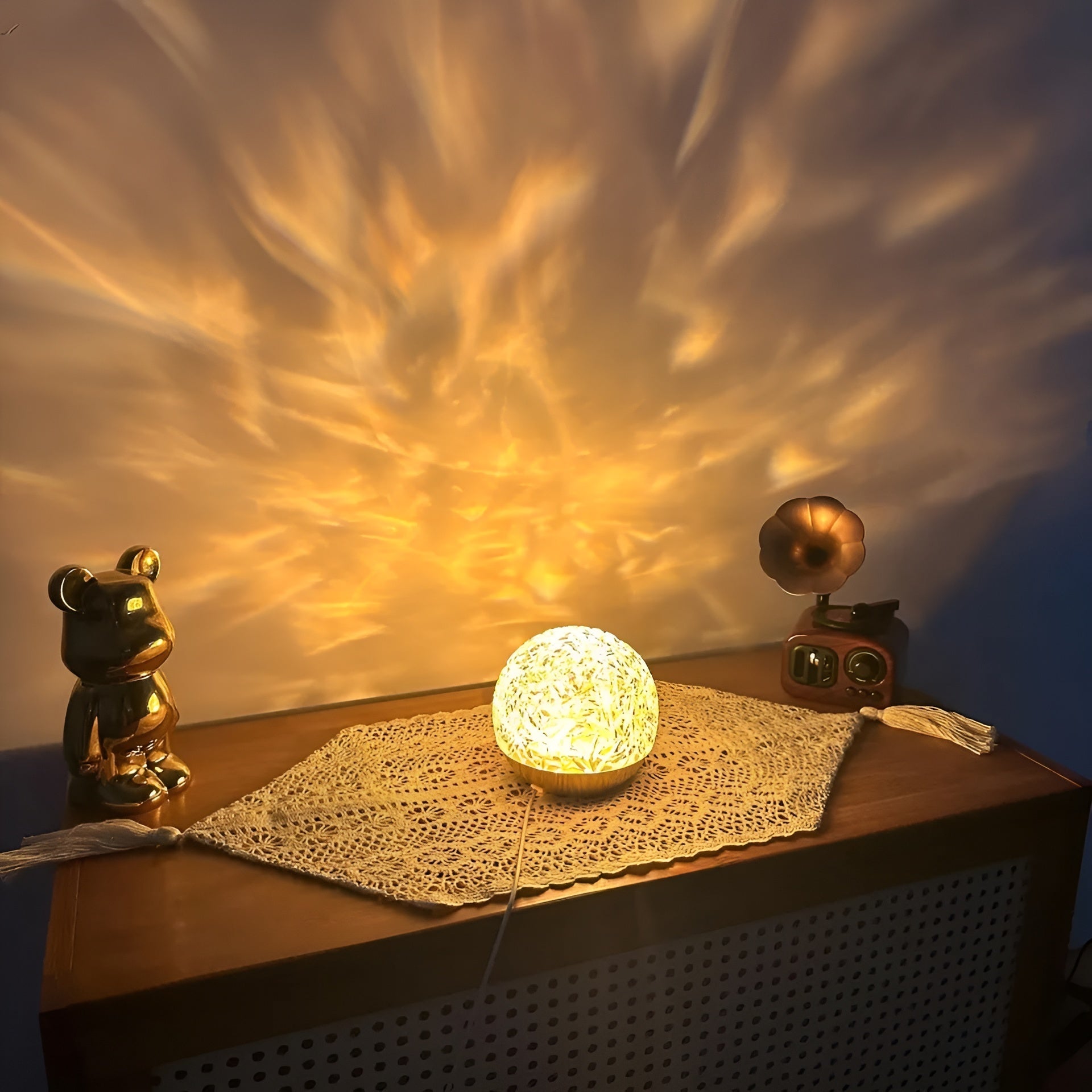 Projektionslampa med vågljus – Avkopplande stämningsbelysning för bord eller sovrum