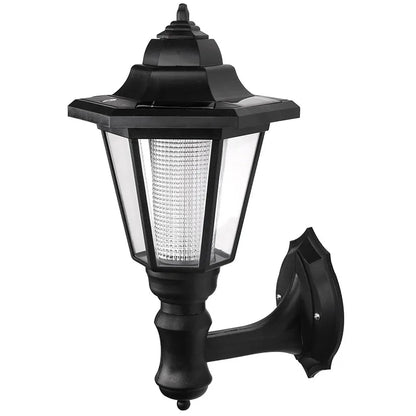 Solar trädgårdslampa med LED – utomhusbelysning för terrass och trädgård i klassisk lampdesign