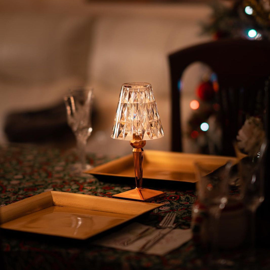 RoyaleGlow Crystal Trådlampa LED | Touch Control & Uppladdningsbar Inomhus/Utebelysning