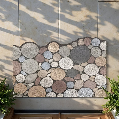 Dörrmatta med trä- och grusmönster – Halkfri &amp; Lättskött | För inomhus- och utomhusbruk