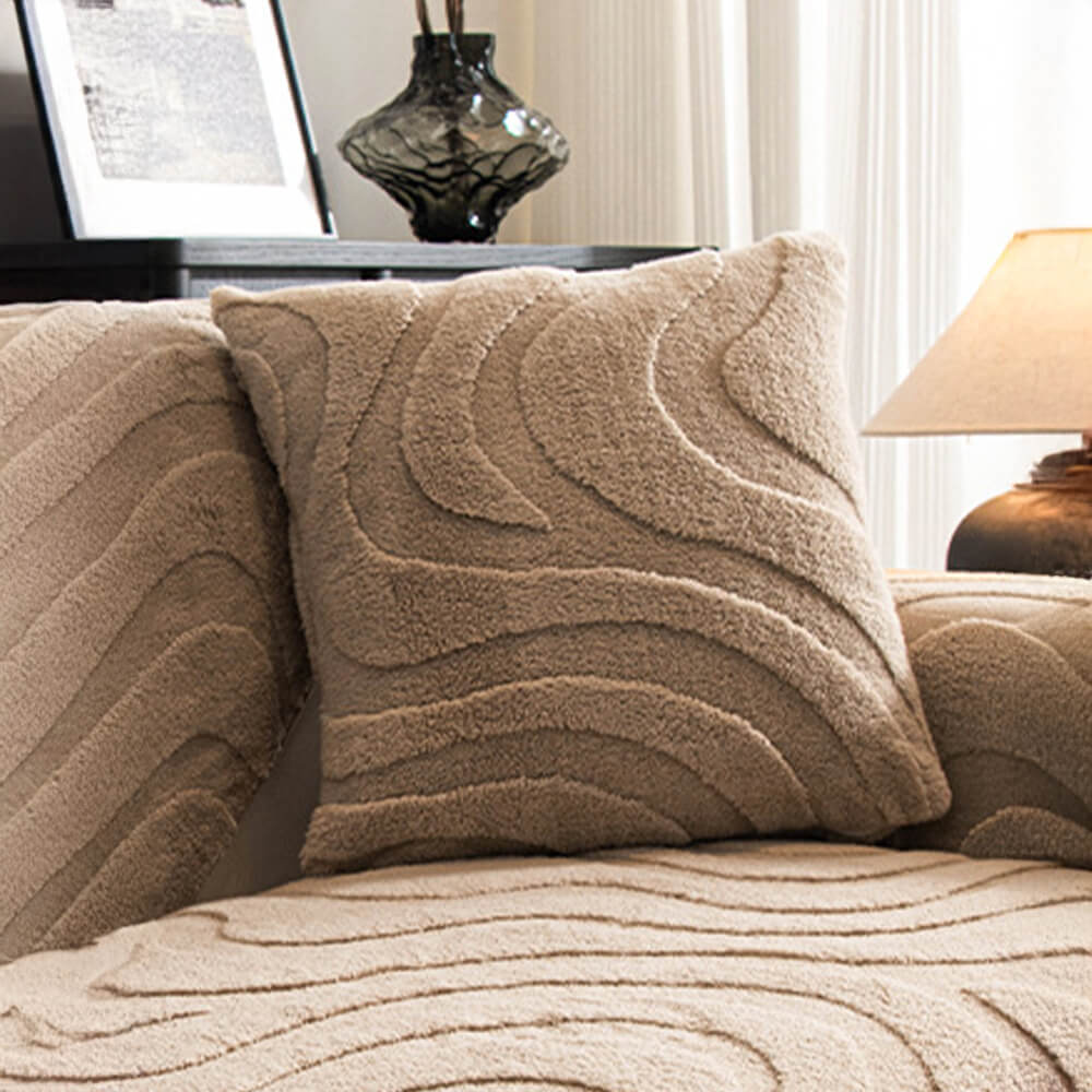 Varm Plush Curved Jacquard icke-glidande Soffa Skydde Täckning