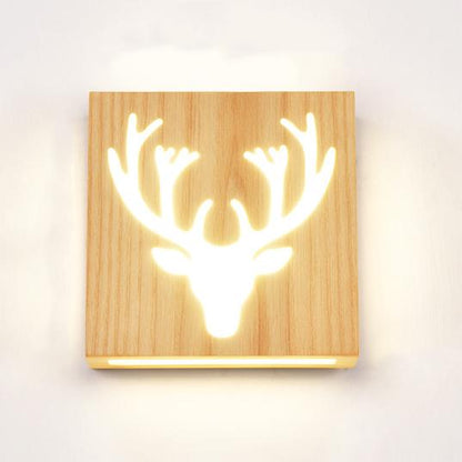 NatureShine - Modern LED-vägglampa i massivt trä med lekfullt mönster