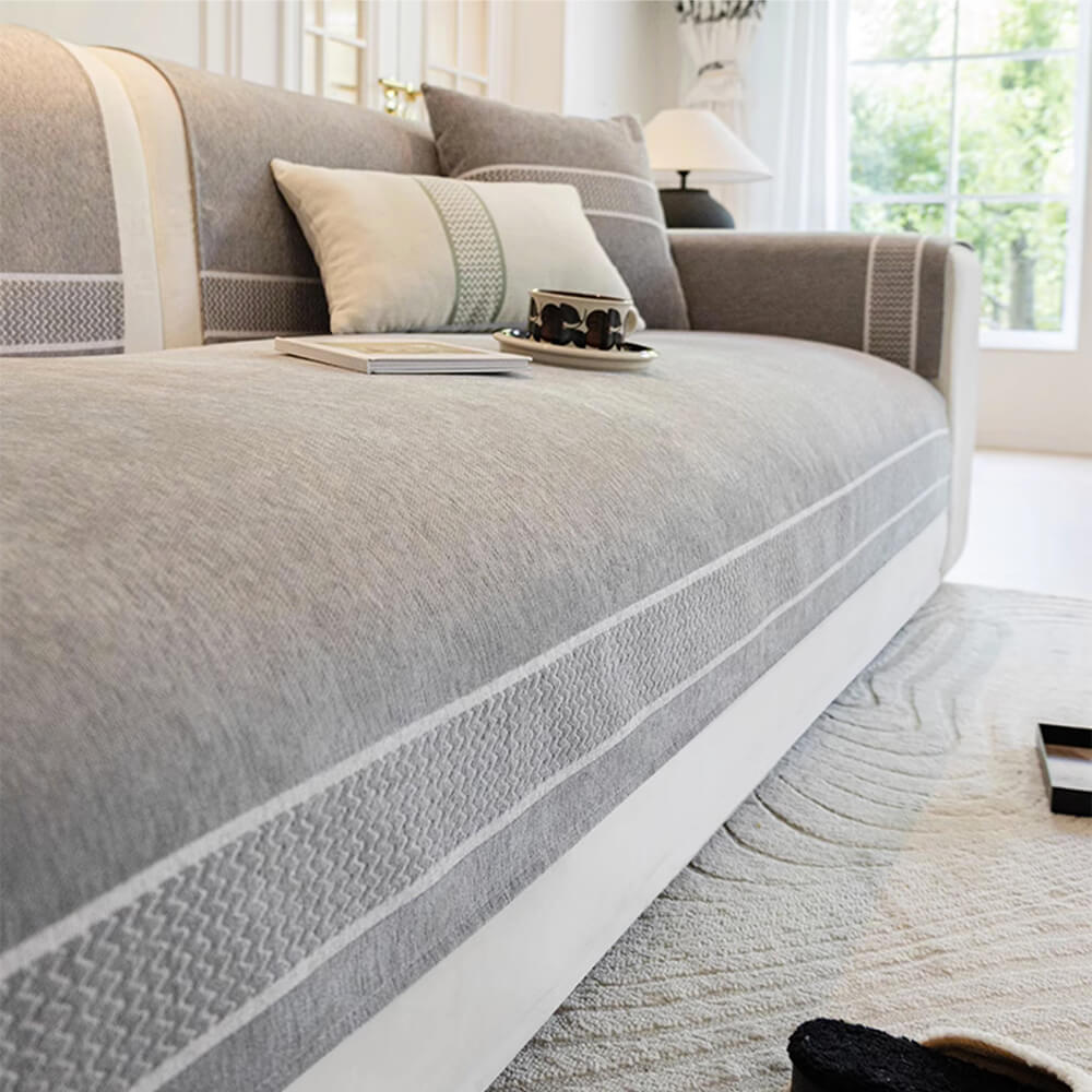 Chenille Jacquard Bred Kant Design Repellenta Sofföverdrag