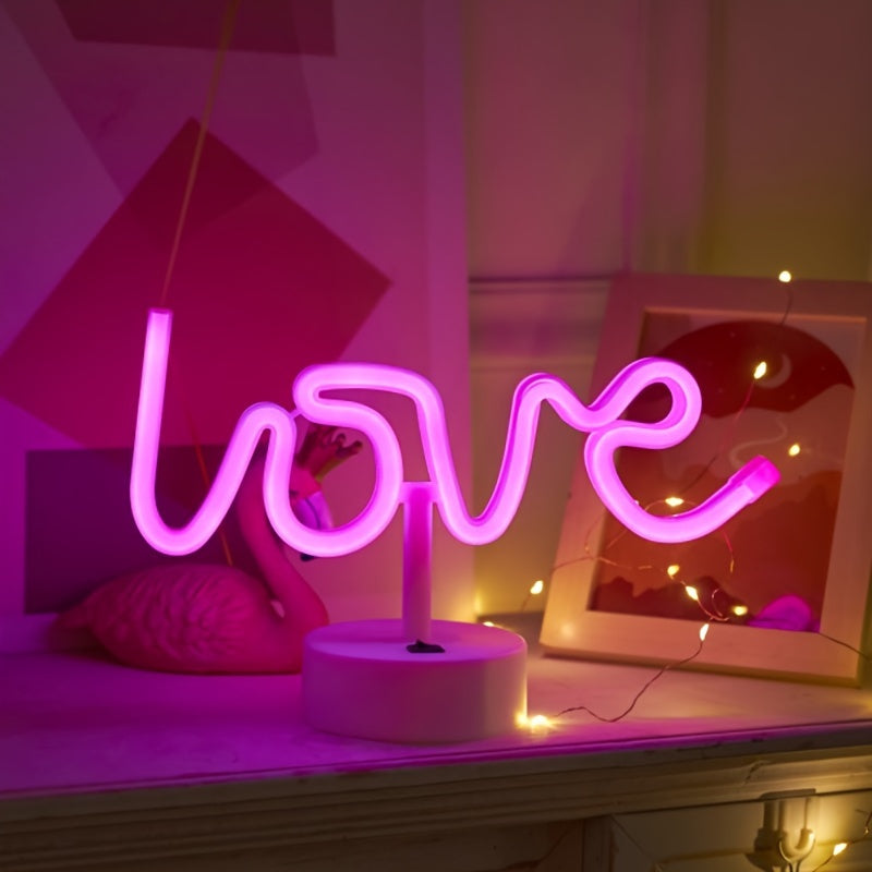 NeonLiefde - LED Neon Bordslampa för Sovrum och Festdekoration