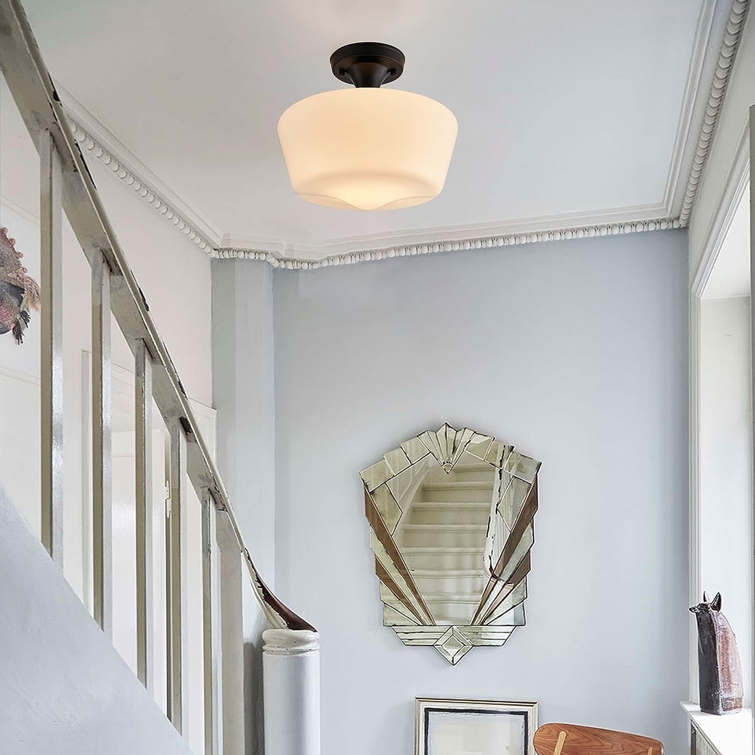 Bauhaus Crème Messing Taklampa för Hallen
