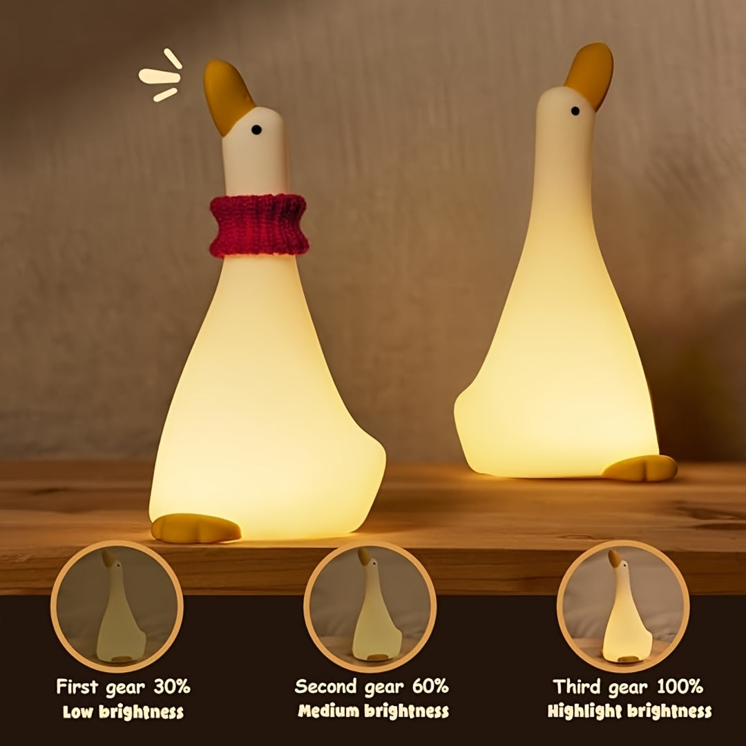 DreamDuck - Silikon Nattlampa med USB Uppladdningsbar Touchsensor och 3 Ljusstyrkor