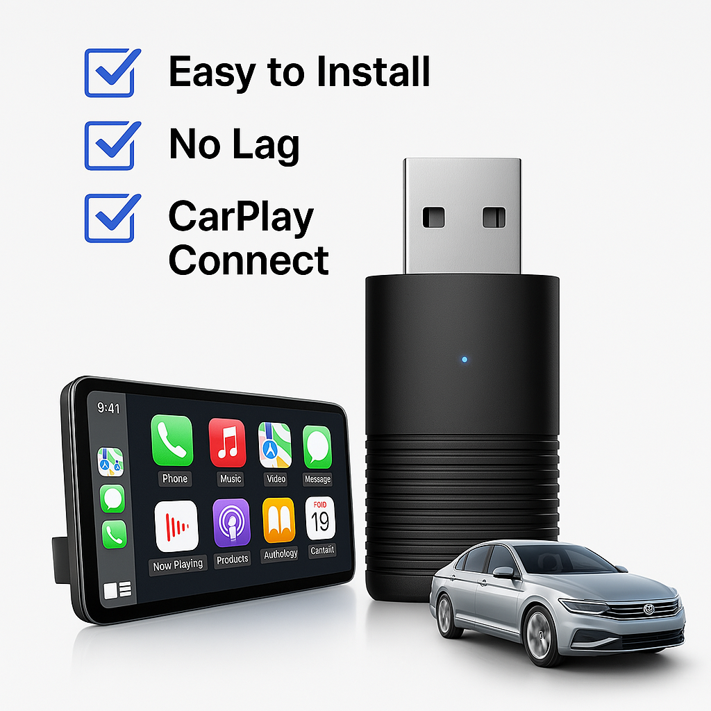 Trådlös CarPlay-adapter för iPhone och Android