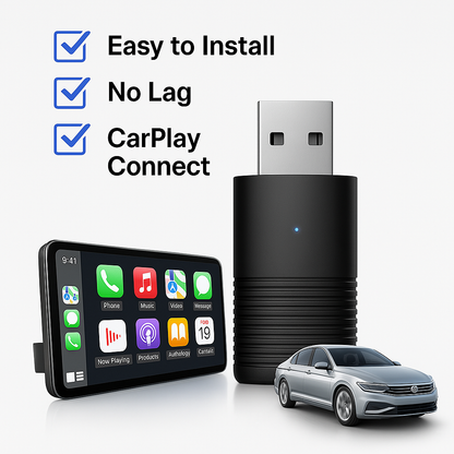 Trådlös CarPlay-adapter för iPhone och Android