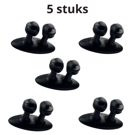 Carvallo ClipoFix Kabelklipp | 5-pack | Självhäftande med 3M-tejp | För bil, skrivbord & hem | Miljövänlig PVC