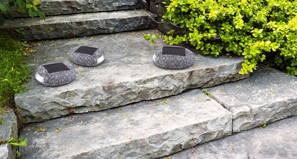Solar LED Stenlampa för trädgård och stigar – Väderbeständig stigbelysning i naturstensdesign