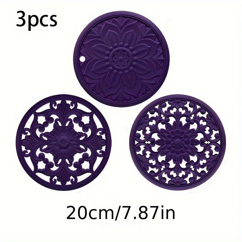Värmebeständig silikon trivett mat set