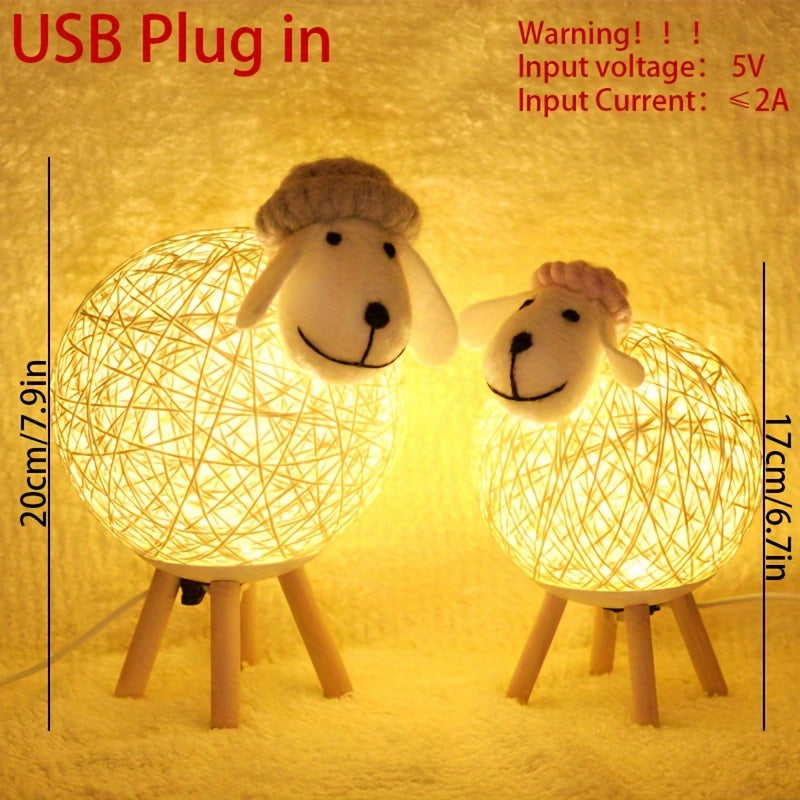 SheepGlow - Charmig Skapsformad USB Nattlampa, Dimbar och Justerbar