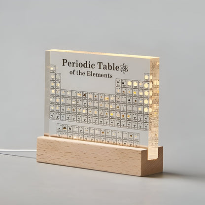 Periodiskt system med riktiga element – Dekorativ akrylskärm