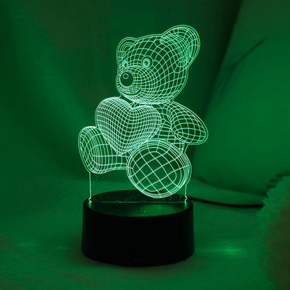 LumiBear - 3D Nallebjörn Illusion Nattlampa med Touch Control
