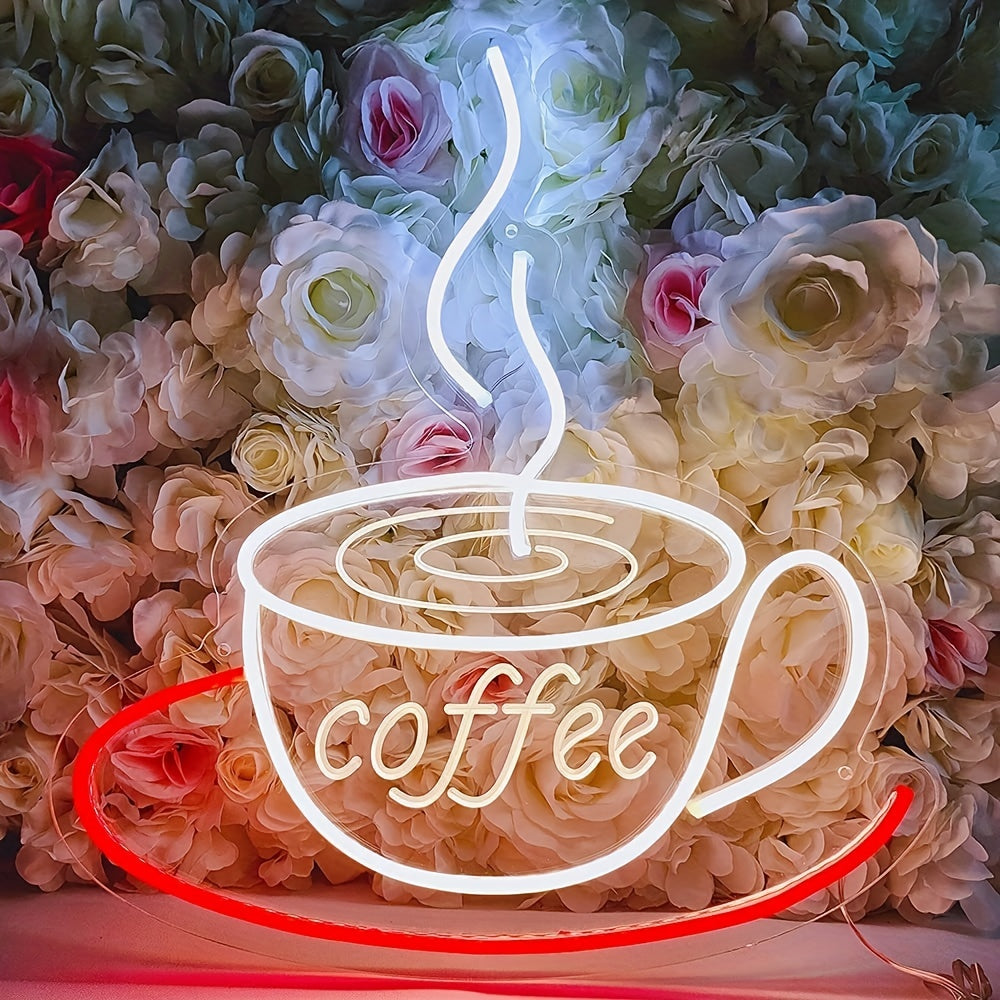 LED-Neon Kaffekoppar Väggljus