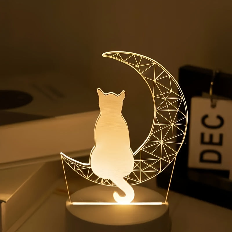 MaanLamp - 3D Katt USB Skrivbordslampa