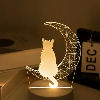 MaanLamp - 3D Katt USB Skrivbordslampa