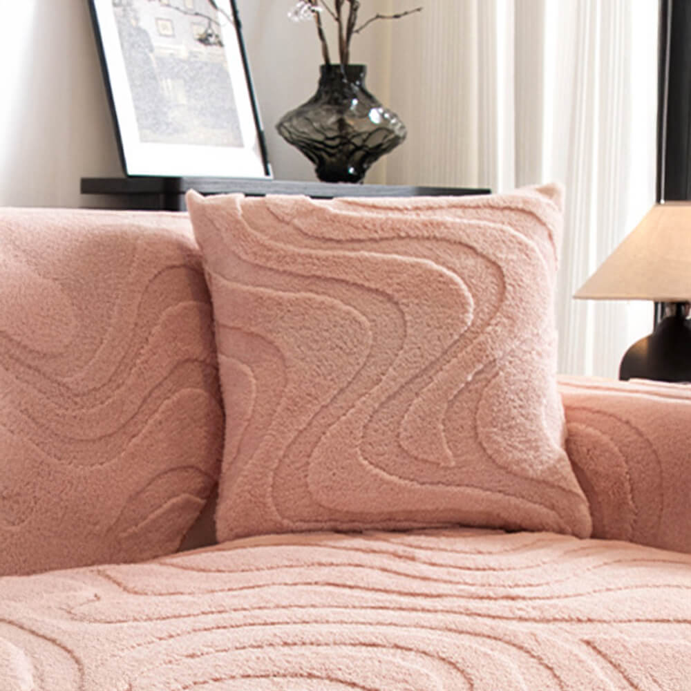 Varm Plush Curved Jacquard icke-glidande Soffa Skydde Täckning