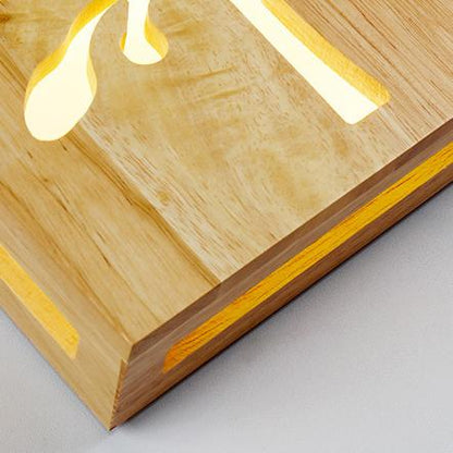 NatureShine - Modern LED-vägglampa i massivt trä med lekfullt mönster