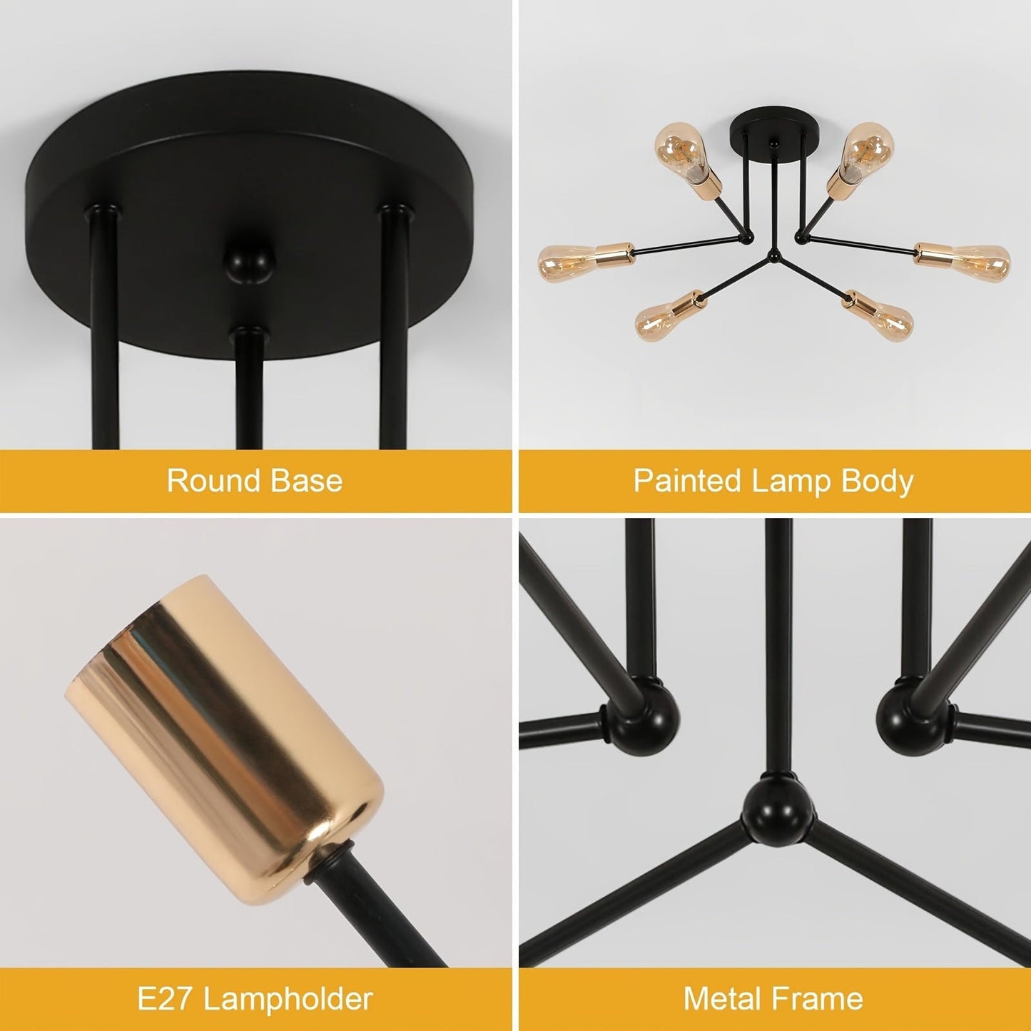 RetroLampa - Industriell 6-armad Taklampa