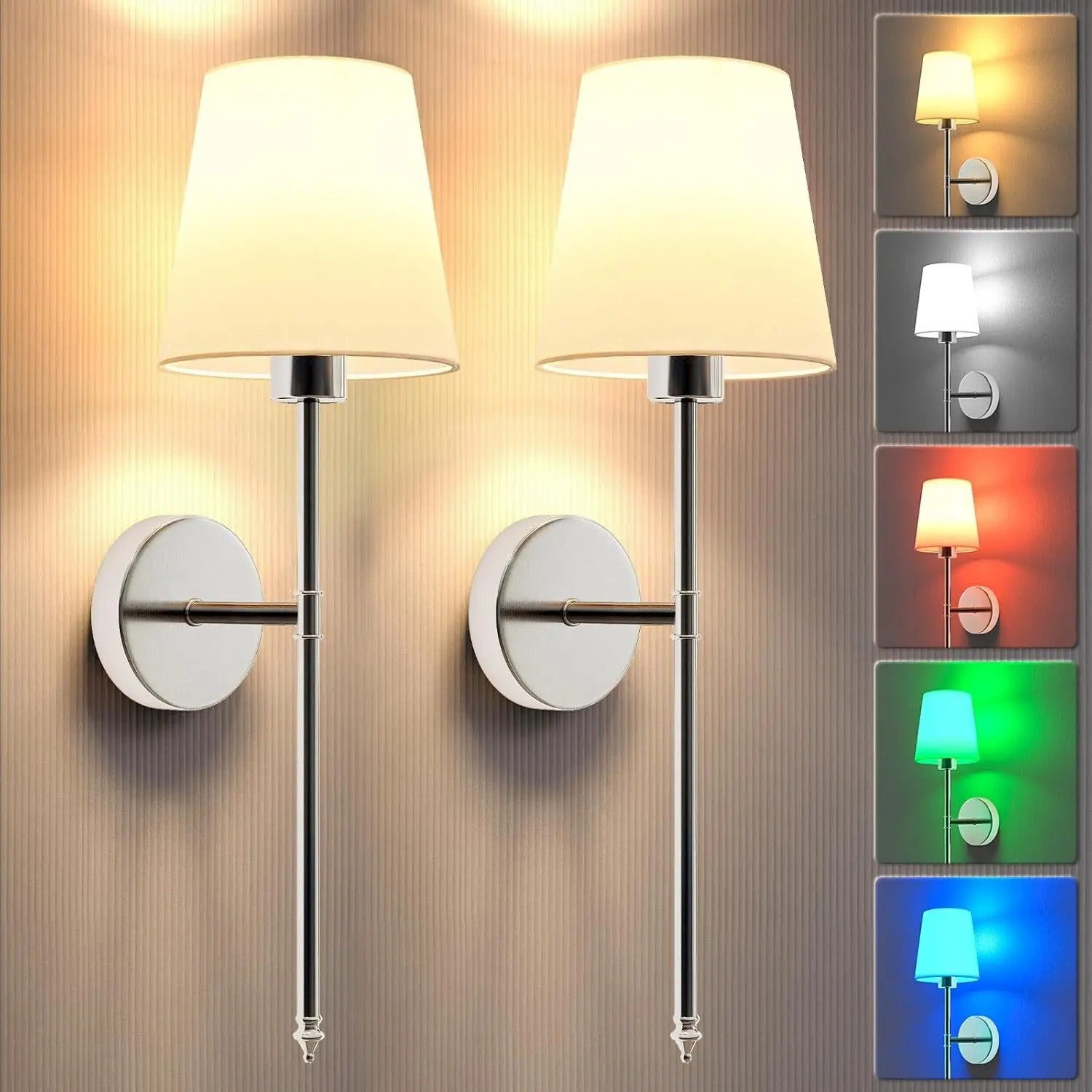 2 Trådlösa Vägglampor - Batteridriven Vägglampa