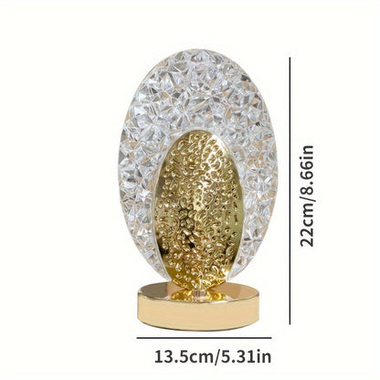 Fjäderlampa - USB Touch Bordslampa med Påfågel Design, Oändligt Dimbart LED Ljus