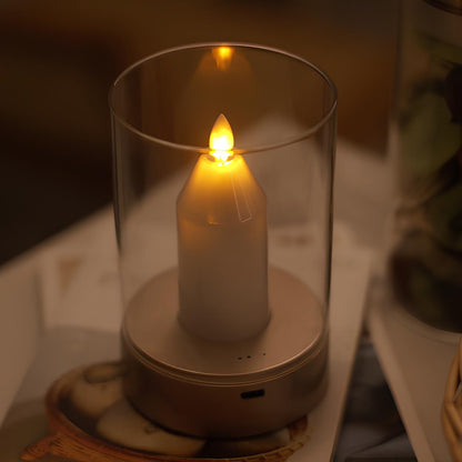 Laddningsbar ljusglöd - utan låga ambientljus med lugnande varm flämtande ljus