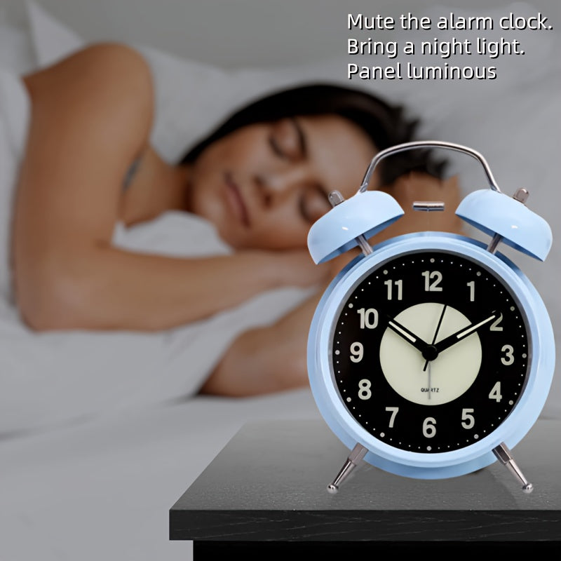 Silent Luminous Alarm Clock – Svart Metall Klocka för Djupt Sovande