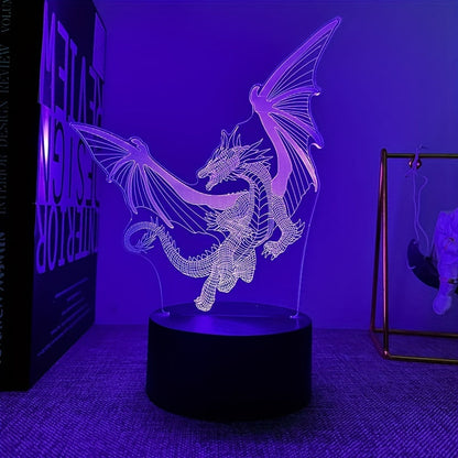 DinoLicht - 3D Dinosaurielampa med Beröringskontroll, RGB Ljus