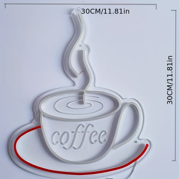 LED-Neon Kaffekoppar Väggljus