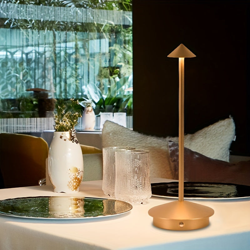 RoyaleGlow Trådlampa - Uppladdningsbar LED Skrivbordslampa med Touch-kontroll för Inomhus- och Utomhusbruk