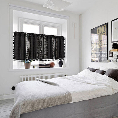 Svart mönster frans lager gardin