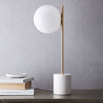 MarbleGlow - Modern Sfärisk Bordslampa med Marmorbas