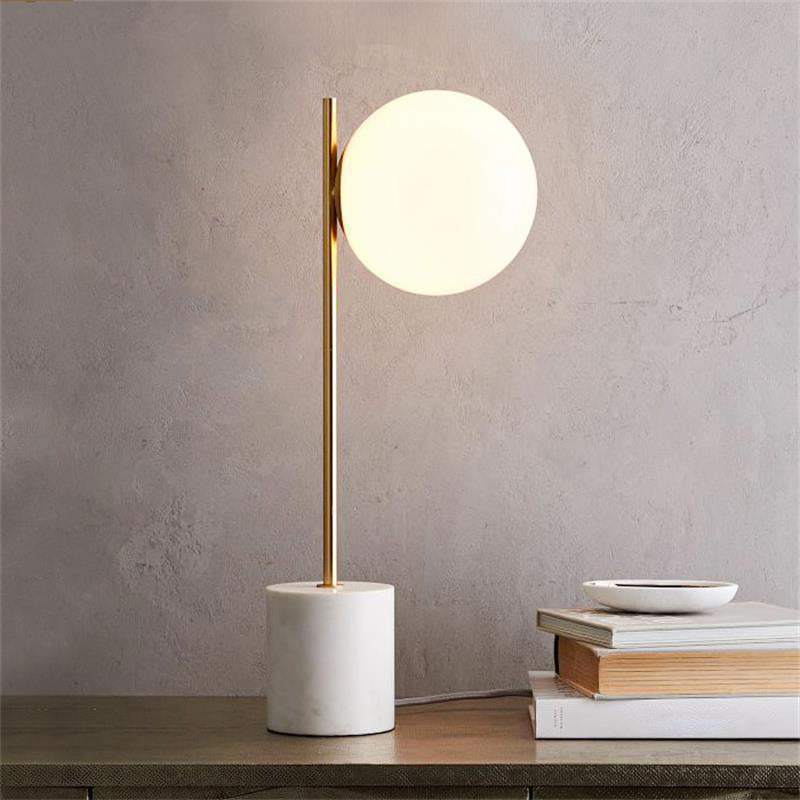 MarbleGlow - Modern Sfärisk Bordslampa med Marmorbas