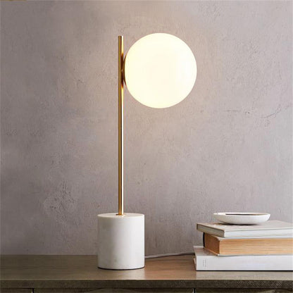MarbleGlow - Modern Sfärisk Bordslampa med Marmorbas