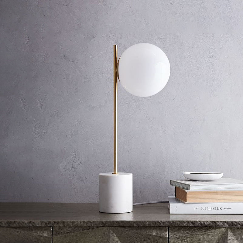 MarbleGlow - Modern Sfärisk Bordslampa med Marmorbas